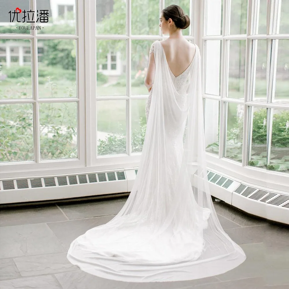 

Sexy Bride's Long Shawl Plain Yarn Dreamy Temperament Elegant Star Veil Shawl Bride Shawl Dress Bride Accessories