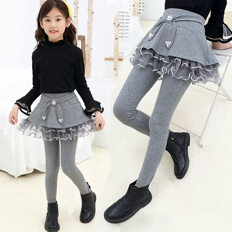 

2022 Kids Girls Legging Skirt-Pants Kid Girl Spring Autumn Leggings Children's Girls Skirt-pants Catton Pants for 3-9 Year C