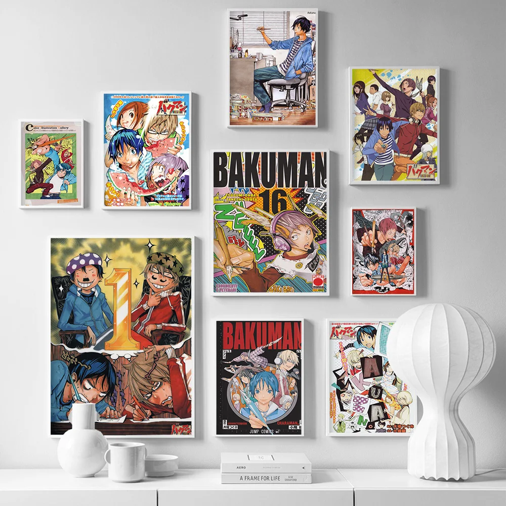 Bakuman японское аниме художественный постер Мультяшные ролевые наклейки на стену манга рисунок на холсте украшение детской спальни