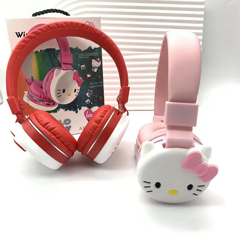 Симпатичные Bluetooth-наушники Hello Kitty беспроводные наушники аниме мультяшная