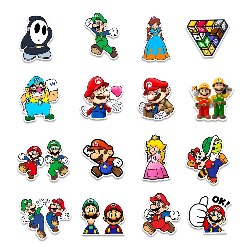 50 шт. наклейки на чемодан в стиле Super Mario Bros |