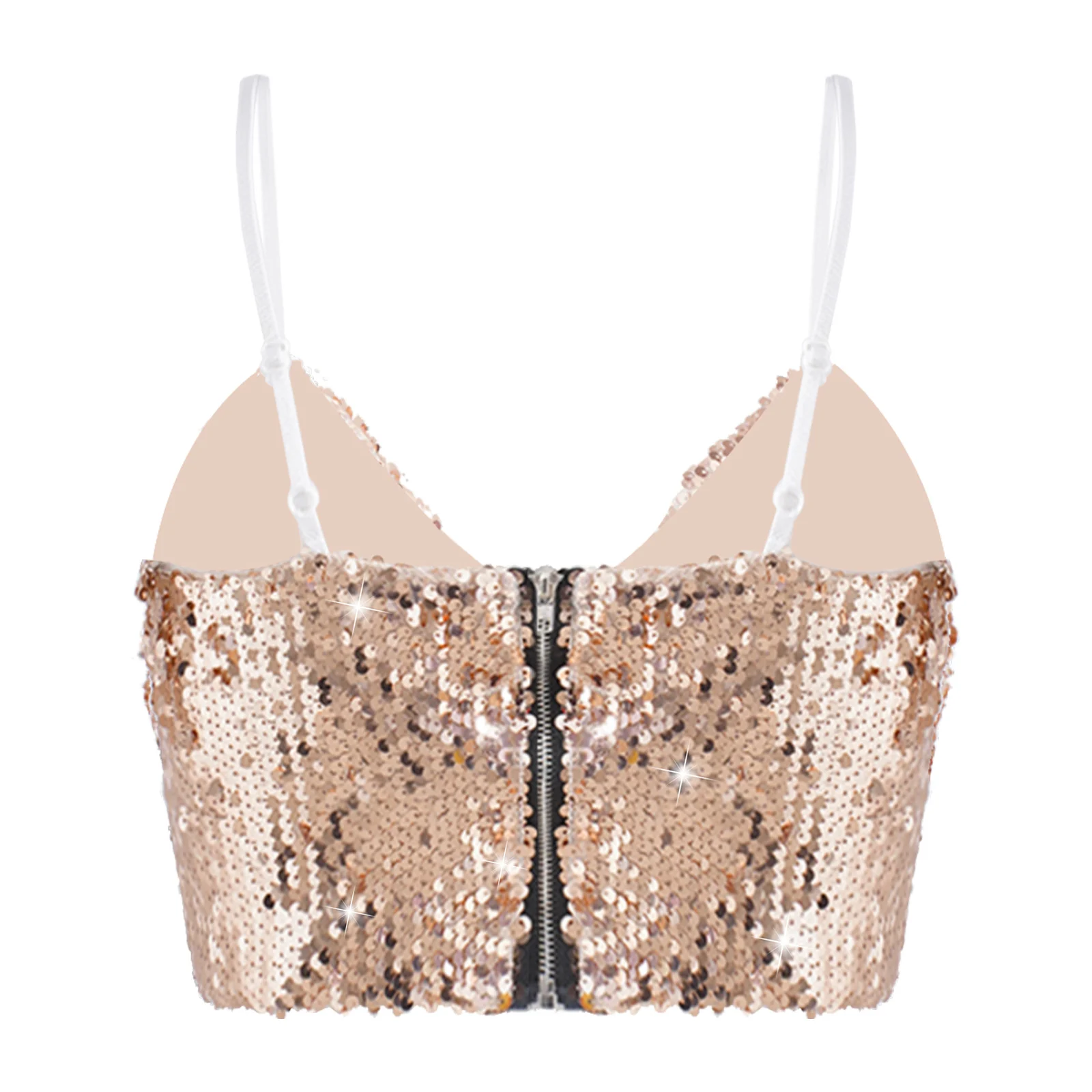 Женская Блестящая кофта с V-образным вырезом Женский Стильный укороченный топ