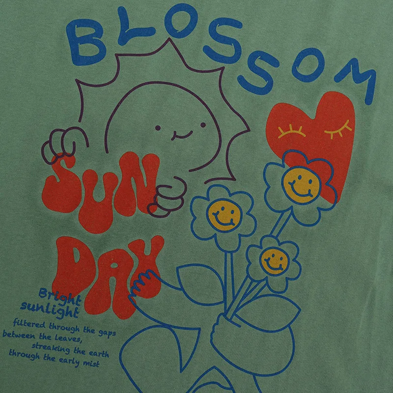 Уличная футболка в стиле хип-хоп Harajuku с принтом цветов 2022 мужская летняя коротким