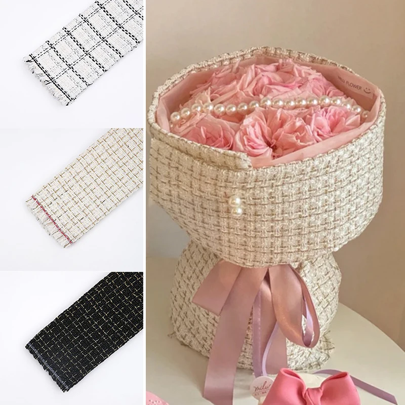 

Flower Wrapping Paper Cloth Lattice Florist Bouquet DIY Craft Material 1.5M*0.5M New Trendy Gift Packaging Decoration Fabric