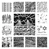 layering stencils coloring drawing diy scrapbooking ropical vibe texture wall mold crafts supplies embossed template decoration