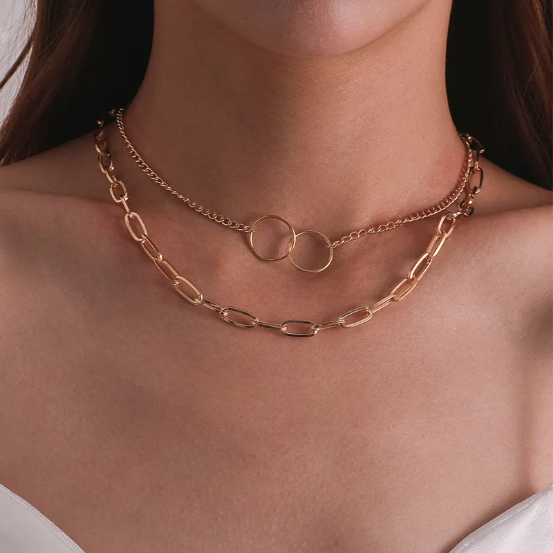 

LETAPI 2022 New Trend Hip hop Gold Color Thick Chain Metal Necklace for Men Women Girls Party Jewelry Gift