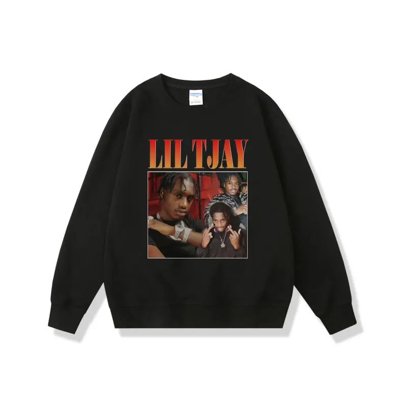 

Rapper Lil Tjay Graphic Sweatshirt Men Women Hip Hop Rock Style Pullover Male Casual Loose Sweatshirts Men's Couples Clothing