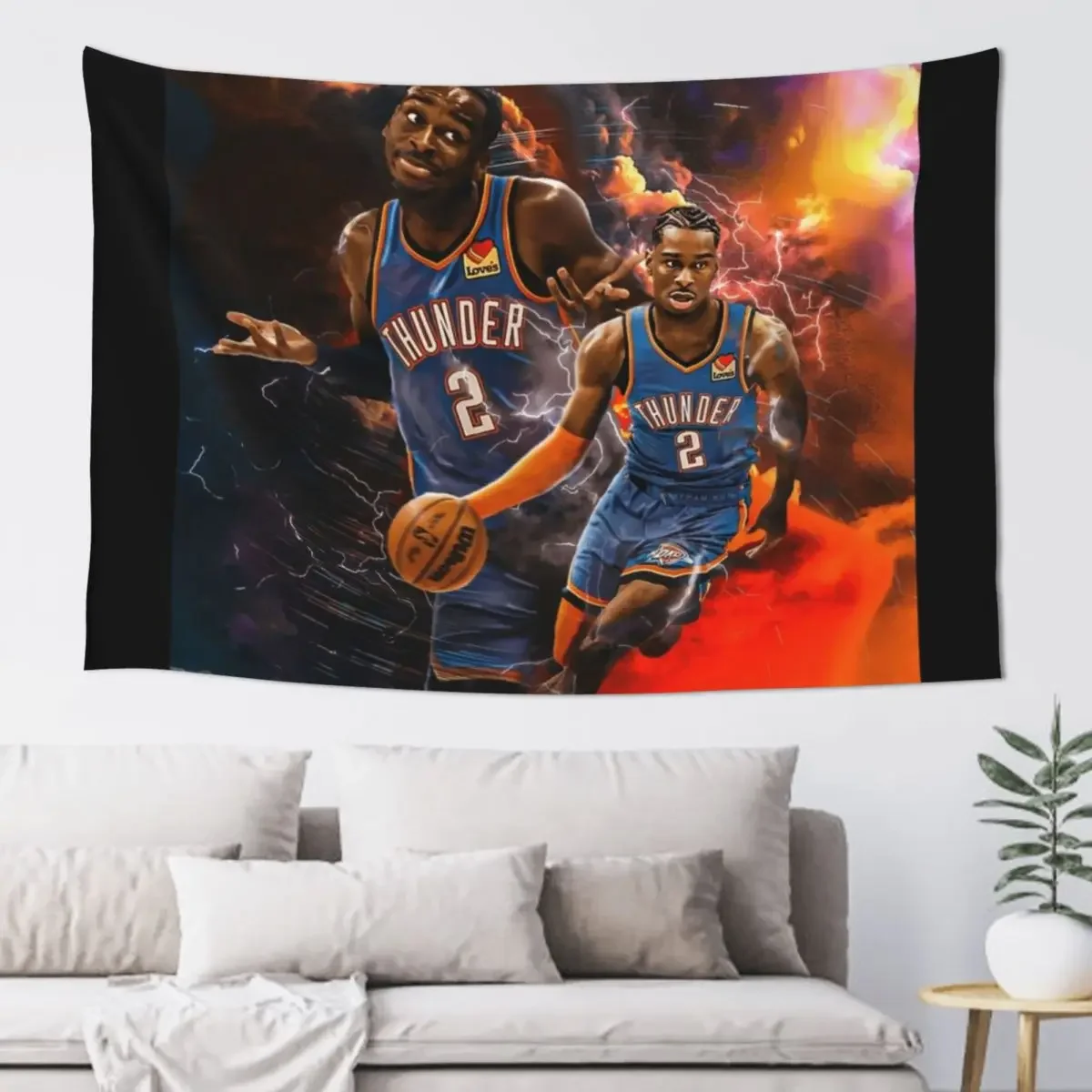 Shai Gilgeous-Alexander 2 баскетбольный гобелен украшение для гостиной украшения комнаты