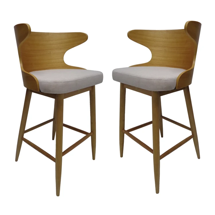 

Mid Century Modern Fabric Barstools Set of 2