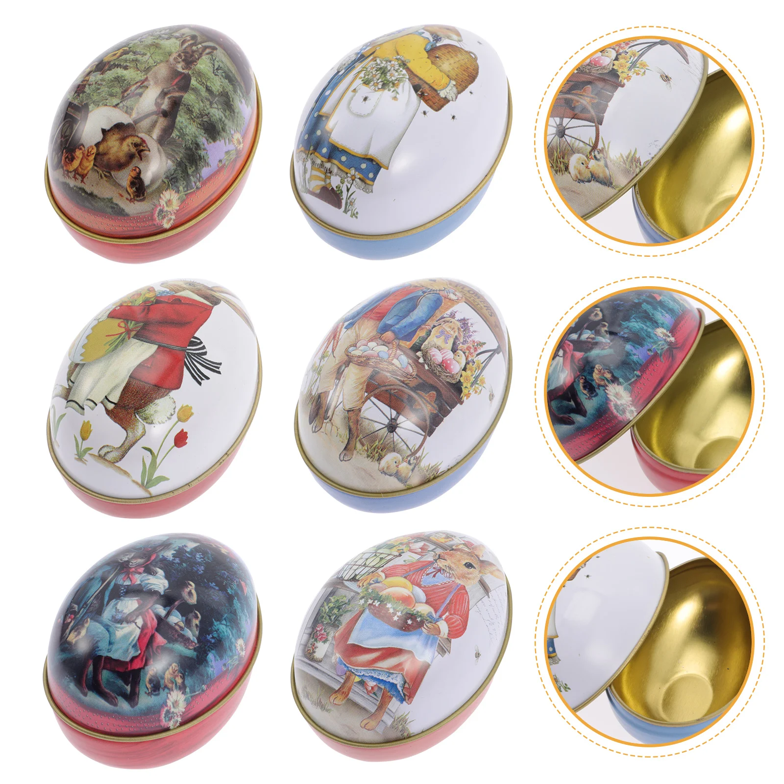 

6Pcs Easter Party Chocolate Box Festival Gift Wrapping Box Children Candy Container
