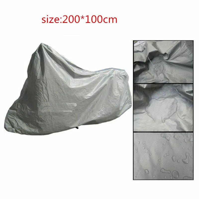 

Silver gray Motorcycle Protective Cover 200*100cm Replacement Accessory Scooter Outdoor Rain&Dust UV Proof PEVA