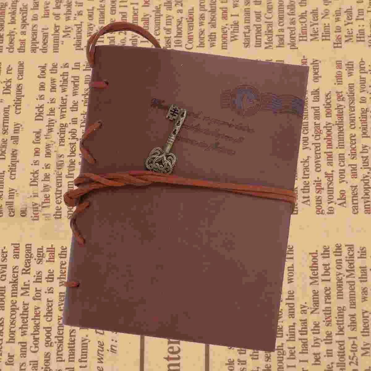 

1pc Notebook String PU Cover Vintage Simple Diary Blank Book Sketchbook for Men