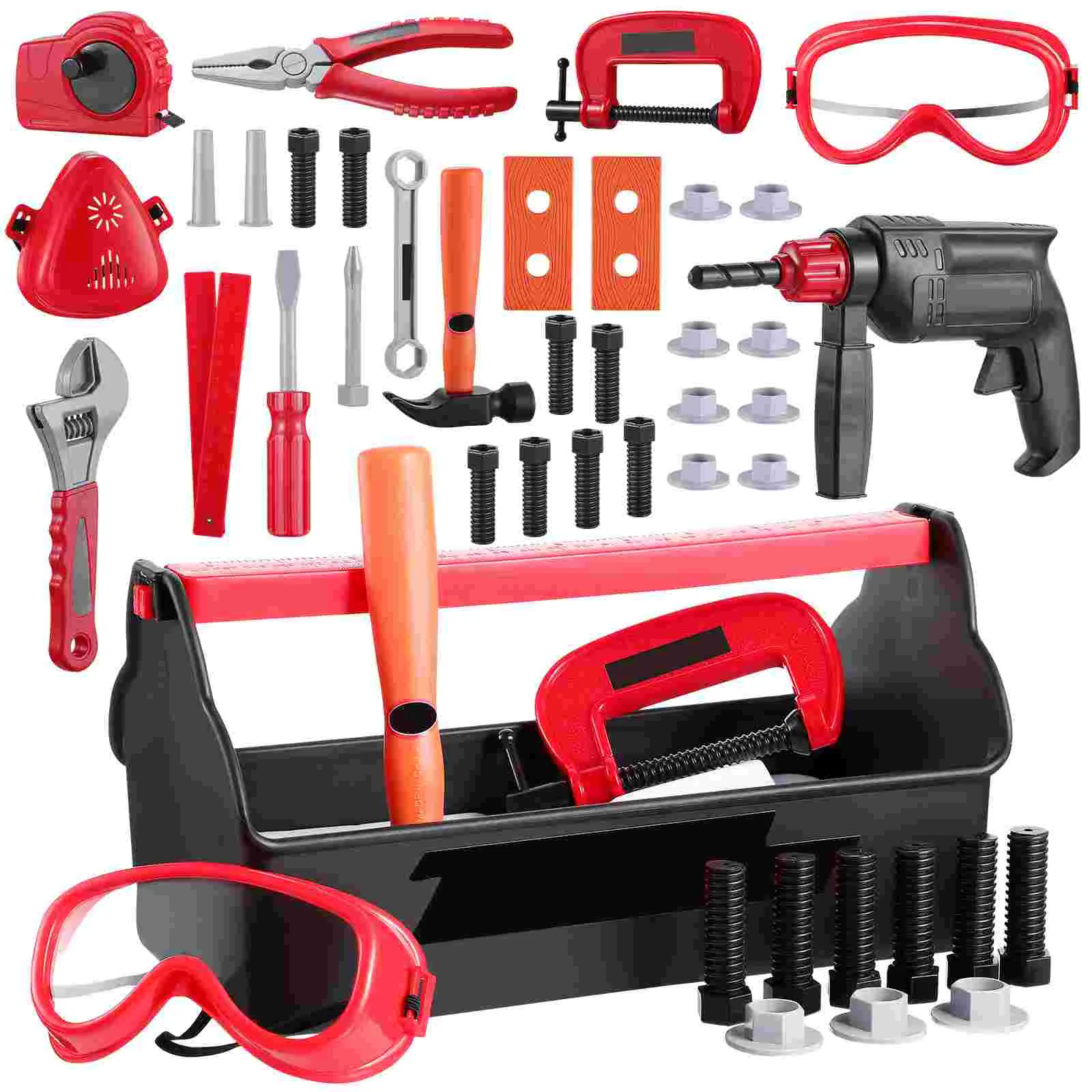 

Toyvian 33PCS Simulated Repair Tool Kit Construction Pretend Play Set for Children Gift with Tool Box