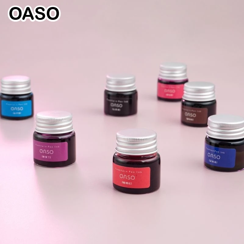 Фото Чернила для перьевых ручек OASO, 20 мл, различные цвета, в стеклянных флаконах, для Jinhao, Hongdian, Majohn, школьных и офисных принадлежностей, канцелярия. №1
