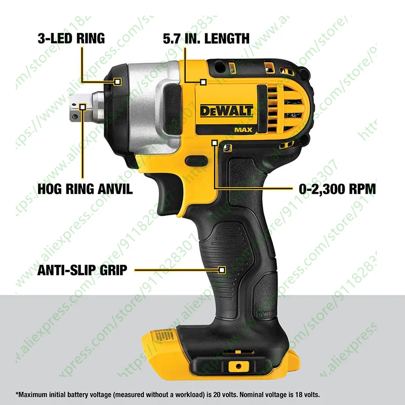 DEWALT DCF880 20V MAX Cordless Impact Wrench 203N.m Rechargeable Electric Wrench Power Tools (Tool Only)