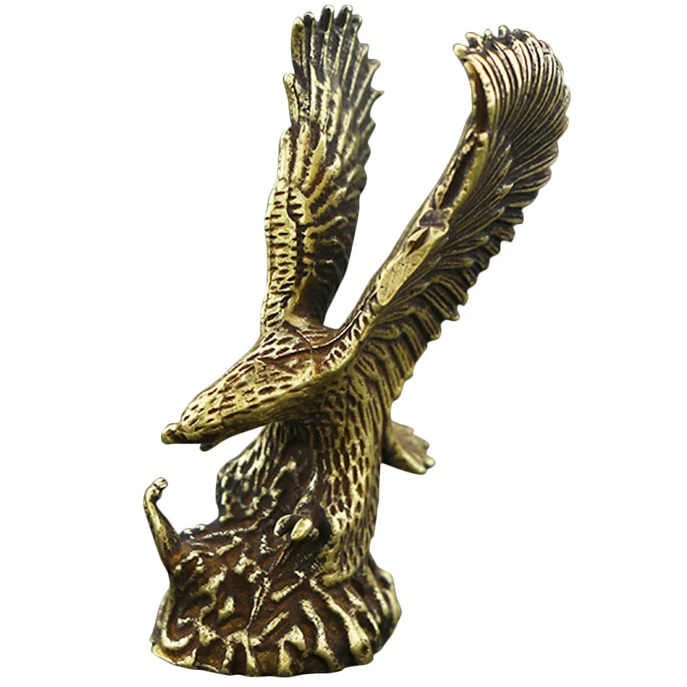 

Eagle Figurine Sculpture Brass Statue Decor Wealth Bird Desktop Crafts Stamps Animal Figurines Statues Bald Fengshui Craft