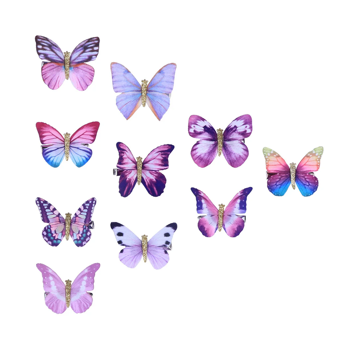 

10 Pcs Butterfly Hair Clips Women Mini Christmas Barrettes Claw Bangs 90s Kids Girls