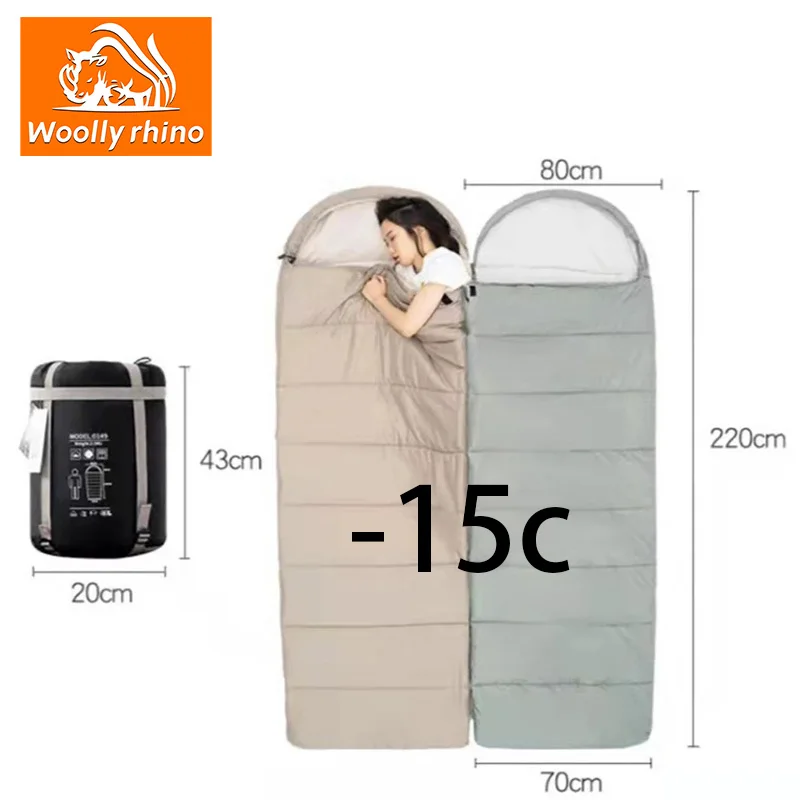 

Туристический зимний утолщенный теплый пуховой спальный мешок для взрослых, универсальные спальные мешки для дома с защитой от холода, ули...