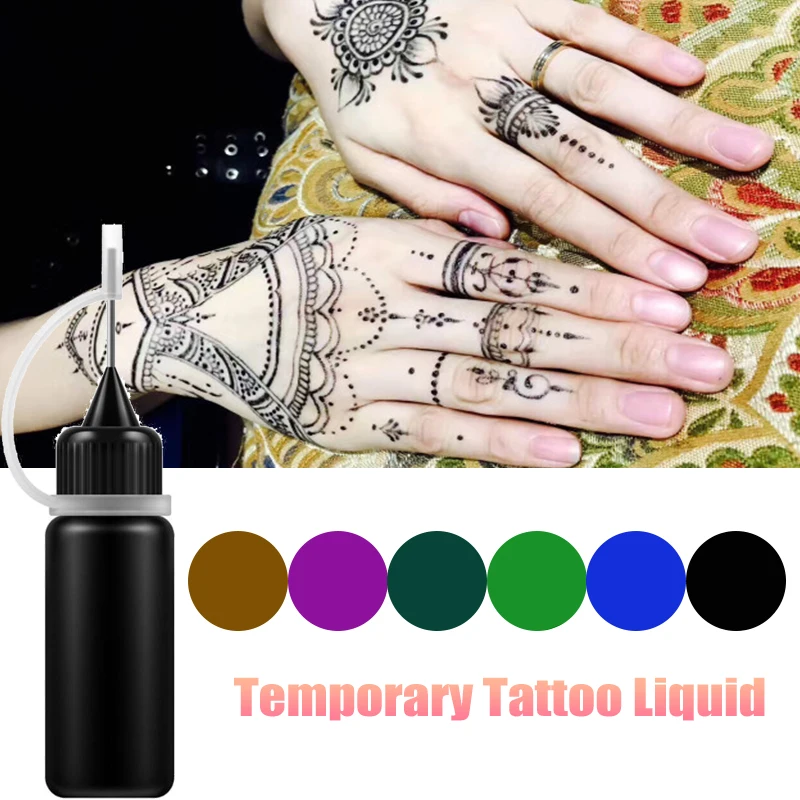 

10ml Temporary Tattoo Liquid DIY Tattoo Juice Ink Semi-non-reflective Milk Henna Tattoo Waterproof For Body Art Paint Pigment