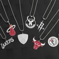 hip hop stainless steel basketball player men sports pendant necklace for him with chain boys and girls jewelry accessories gift