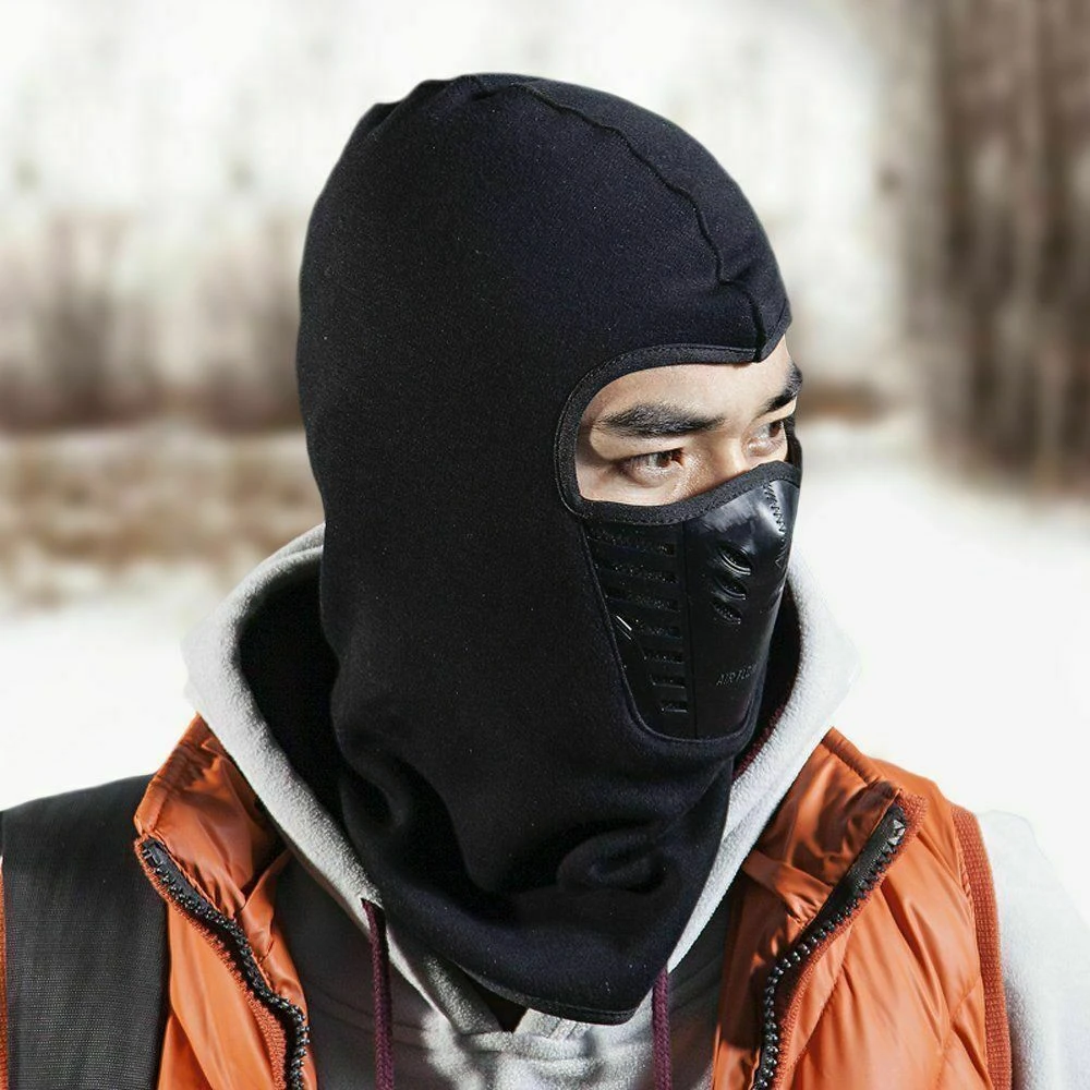 

Bike Face Mask Outdoor Winter Warm Bicycle Bike Climbing Skiing Windproof Carbon Filter Thermal Fleece Balaclava Head Protector