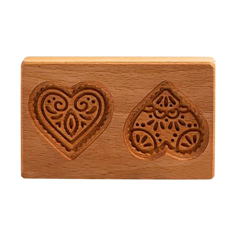 

Cookie Mold Shortbread Mold Wooden Biscuit Cutter Cookie Mold Cutter Gingerbread Biscuit Shortbread Mold(Heart)
