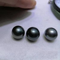 huge elegant pair of 12 13mm natural south sea genuine black round good luste loose pearl gemstone
