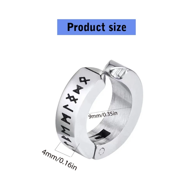 Серьги-обручи с узором Вике Стильные серьги-кольца гравировкой Уникальный зажим