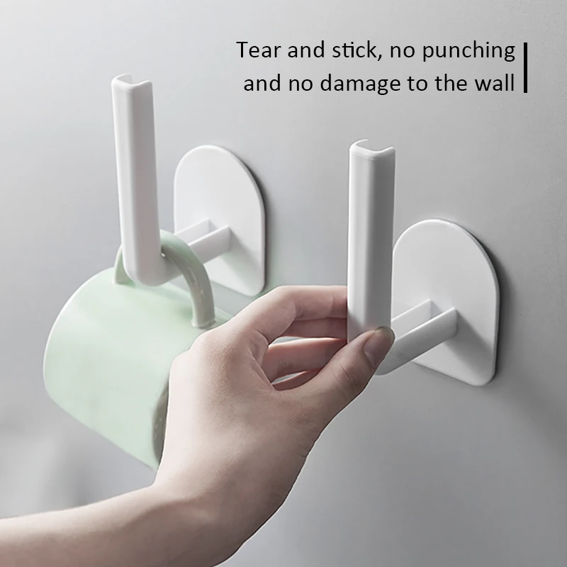 

Household Kitchen Free Punch Storage Rack Wall Sticky Hook Roll Rack Towel Holder Tissue Hanger Rack For Bathroom Toilet Hook