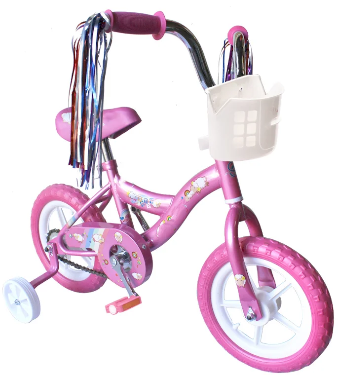 

12" Kid's Beginner Bicycle for 2-4 Years Old Boys' and Girls' Bike Foam Tire for Indoor Use No Brake - Pink