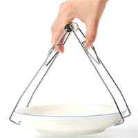 new stainless steel foldable hot dish plate bowl clip pots gripper crockery holder clamp tongs claw holder lifting kitchen tools
