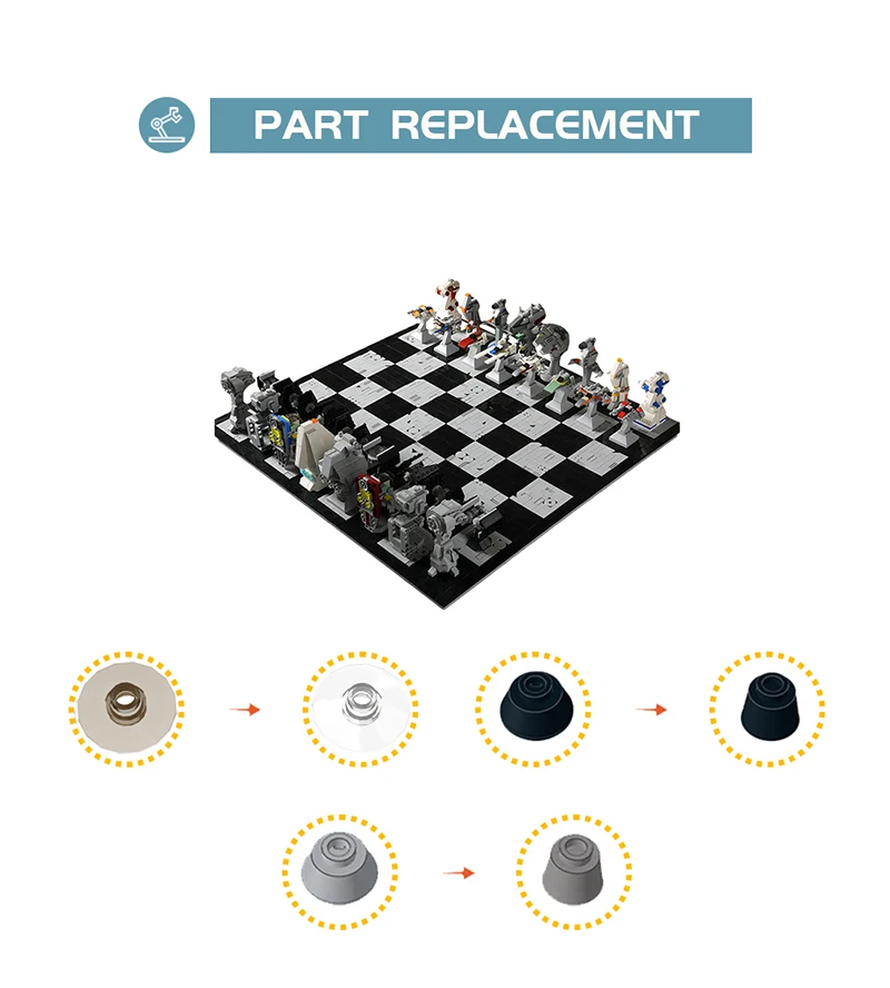 Конструктор MOC Игра галактик Шахматная Фигурка робота-истребителя модель