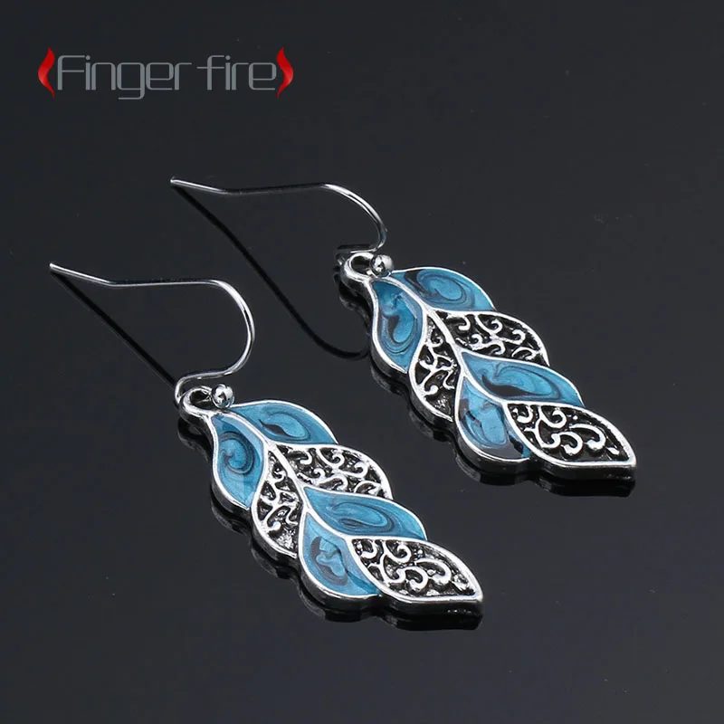 

Delicate Silver Plated Blue Swirl Earrings Engagement Party Anniversary Birthday Gift Jewelry