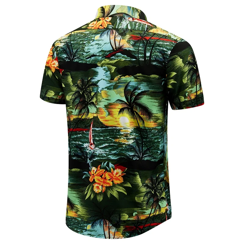 EUOW 2022 Casual Aloha Shirt Mens Clothing Summer Luxury Hawaiian Shirts Fashion Printed Short Sleeve Tops Beach Wear Camisas