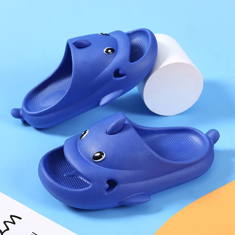 

Children Summer Non-Slip Soft Funny Foam Home Kids Slippes Thick Cloud Slides Shark Clapper