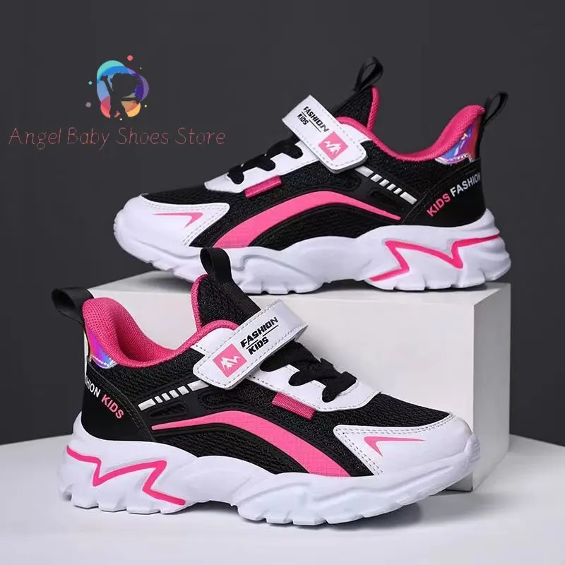 Children Sneakers Girls Sports Shoes Fashion PU Leather Kids Shoes Lightweight Cute Pink Casual Running Tennis Sneakers for Kids