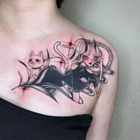 2022new waterproof temporary tattoo sticker dark anime tattoos violent girl body art arm tattoos water japanese girl cute tattoo