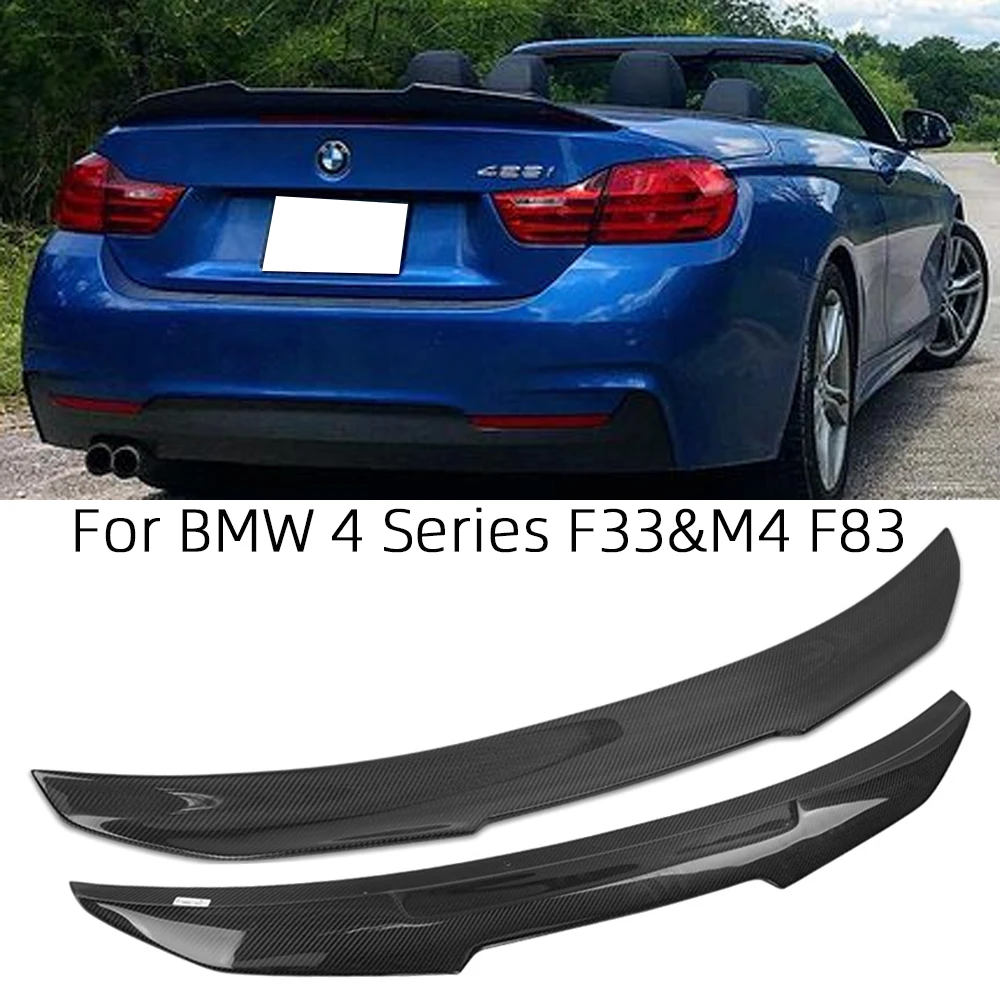 For BMW 4 Series F33&M4 F83 Convertible P/CS/M4/PSM Style Carbon fiber Rear Spoiler Trunk wing 2013-2020