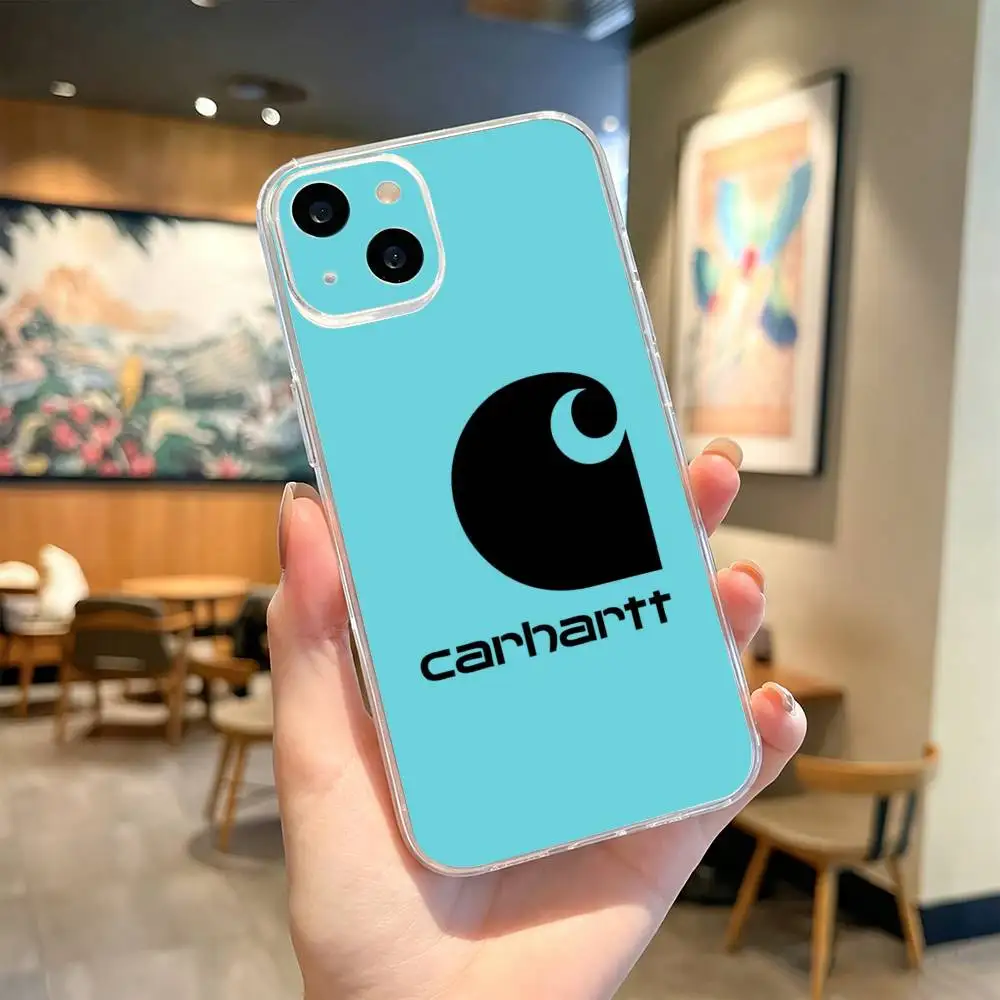 Фото Стильный прозрачный противоударный чехол C-Carhartts-es для iPhone 17, 16, 15, 14, 13, 12, 11 Plus, Pro Max №3