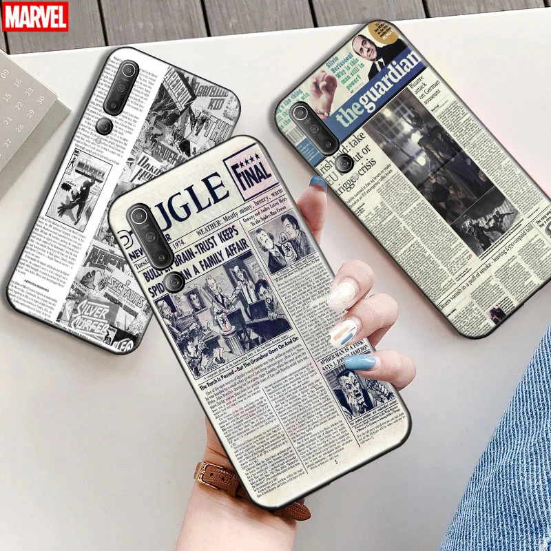 

Marvel Nostalgic Newspaper Phone Case For Xiaomi Mi 10 10T Pro 5G Comics Silicone Cover Coque Bumper Funda Shockproof