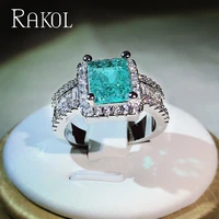 rakol fashion geometric shape zirconia ladies ring high quality wedding jewelry popular in 2022 cheap factory price rrr11