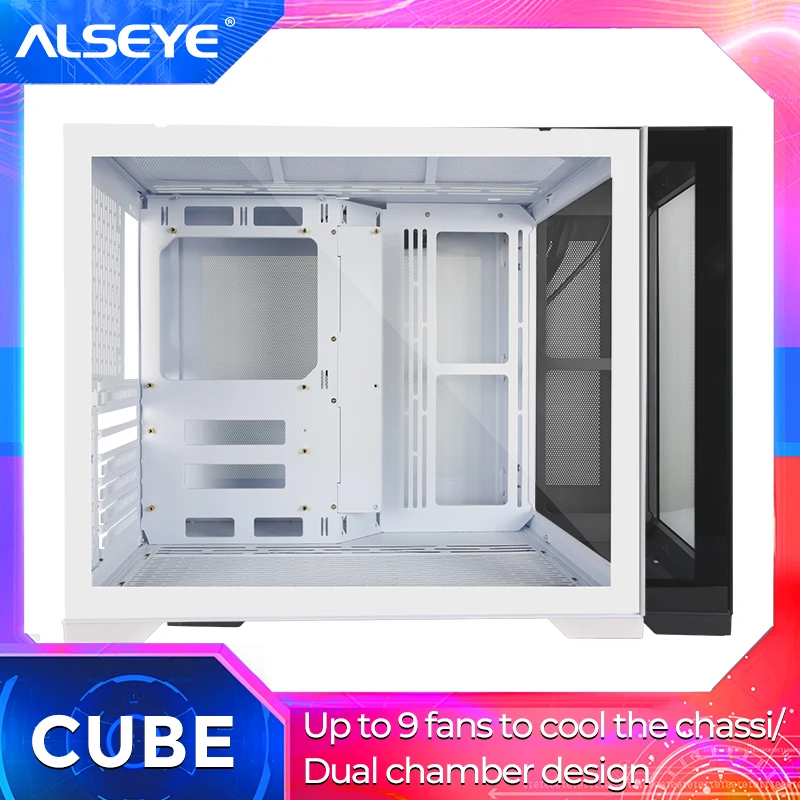 

Чехол для компьютера Alseye, белая задняя крышка для Mini-ITX/Micro ATX/ATX
