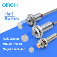 hall switch njk 5002c proximity inductive magnetic sensor m8 m12m18 normally open closed 24vnpn hall effect proximity sensor