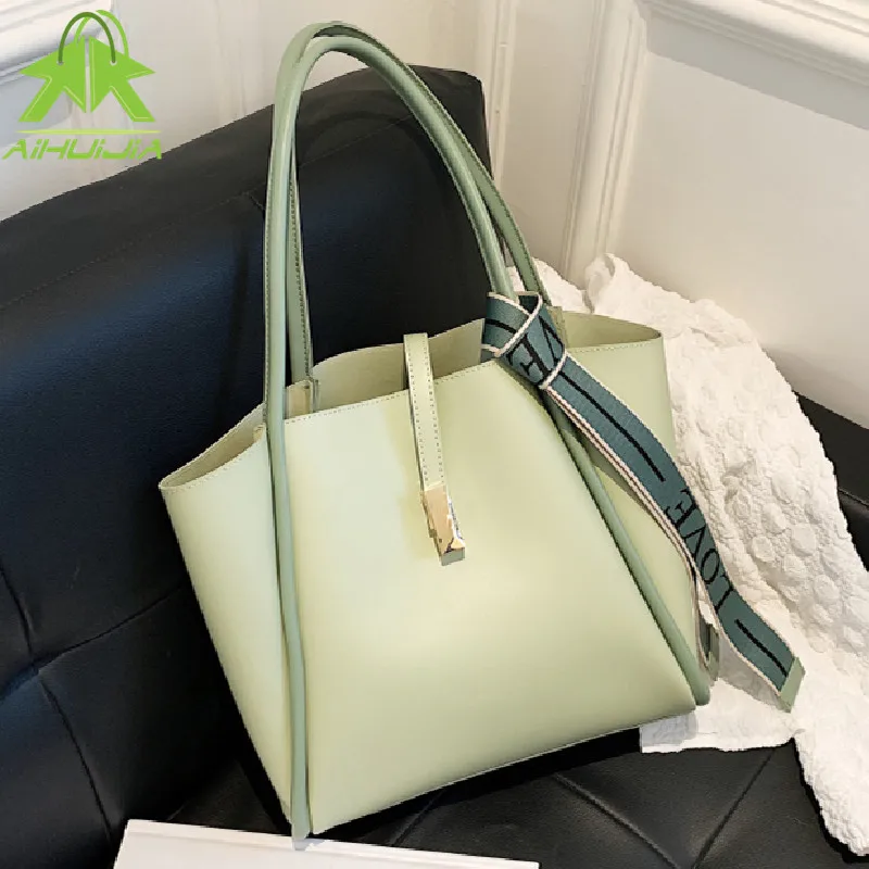 

Hot Sale Large Women's Bag High Capacity Handbag High Quality PU Leather Shoulder Bags Ladies Wild Tote Bags Sac a Main Femme