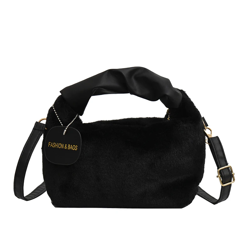 

Simple Design 2023 New Fashion Women Soft Plus Shoulder Messenger Bag Winter Fur Ladies Clutch Purse Handbag сумка женская Bolsa