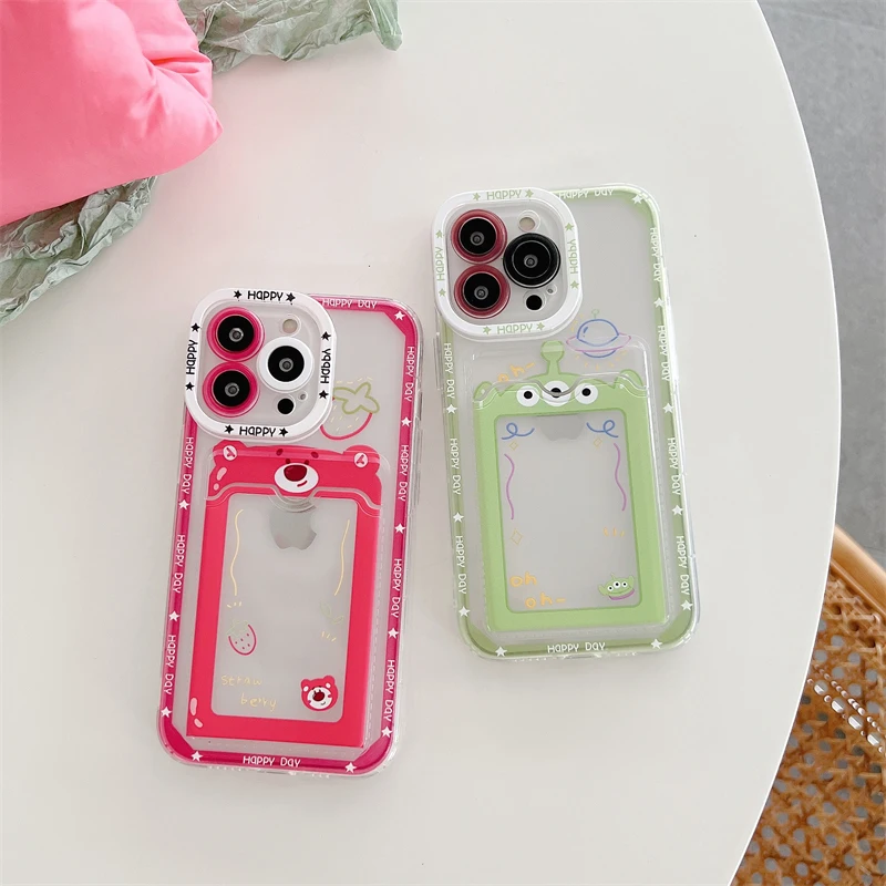 

Disney Strawberry Bear Card Holder Phone Case for Redmi NOTE 8 9 Pro 9s 11 Pro 4G Redmi 8 9 10 Prime 10C 10A10x 4G Cover
