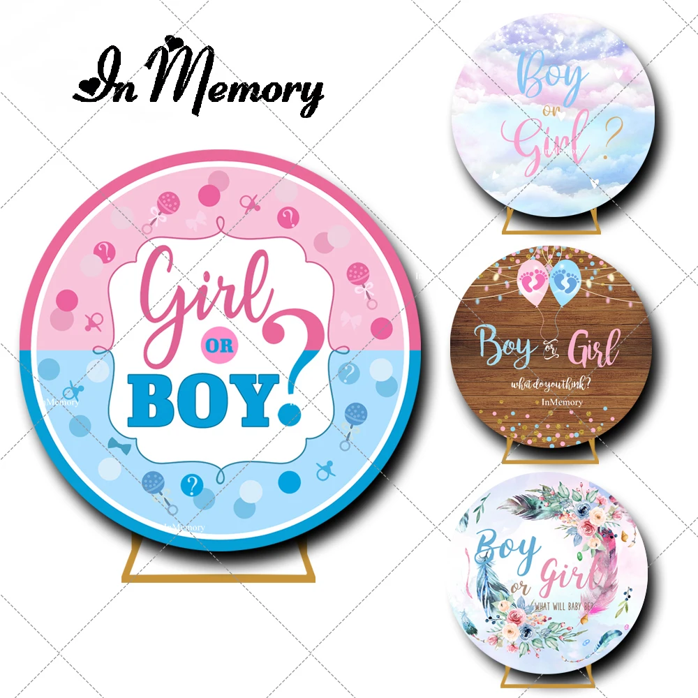 

14 вариантов пол раскрываемый Круглый Круг задник Обложка мальчик или девочка синий розовый детский душ фотография задники на заказ