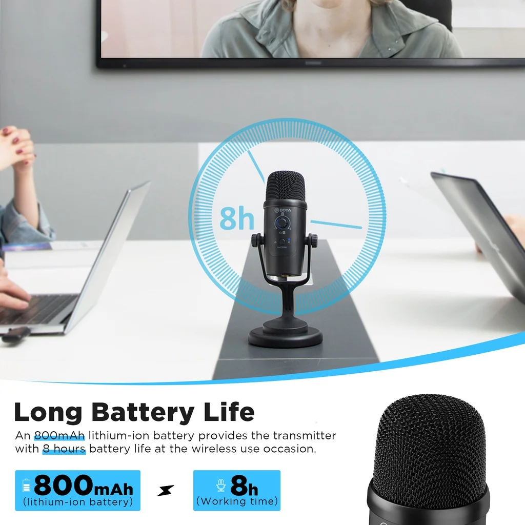 Конденсаторный беспроводной микрофон BOYA USB профессиональный для компьютера