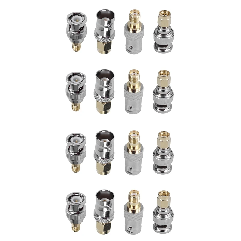 

SMA To BNC Kits RF Coaxial Adapter Male Female Coax Connector 16 Pieces