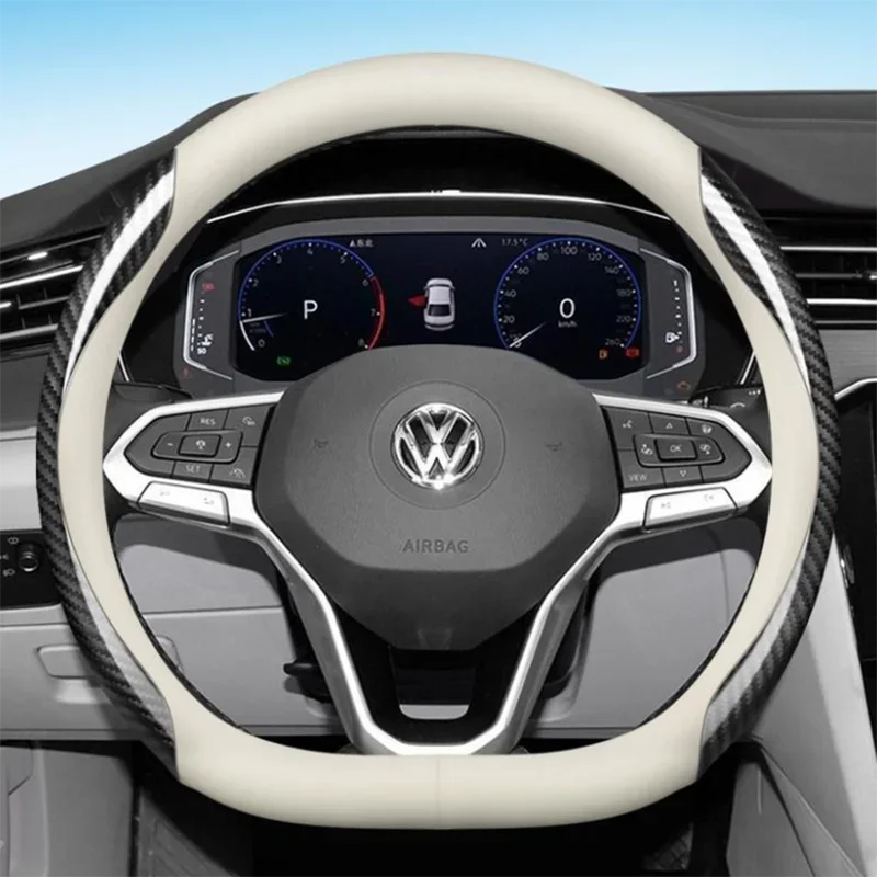 Кожаный чехол на руль автомобиля для Volkswagen VW T-Cross Amarok Klassen T7 Atlas Tiguan 2025 2024 2023-2015